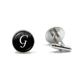 Silver Alphabet Cufflinks for Men Shirt Wedding Cuff Links