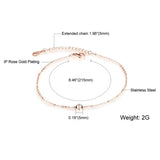 AAA+ CZ Woman Anklets Casual/Sporty Steel Ankle Bracelet