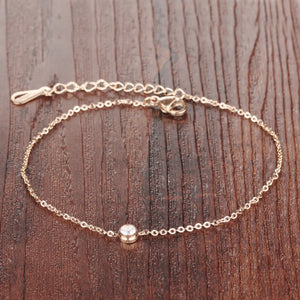 AAA+ CZ Woman Anklets Casual/Sporty Steel Ankle Bracelet
