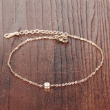 AAA+ CZ Woman Anklets Casual/Sporty Steel Ankle Bracelet