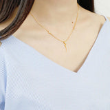 Zircon 925 Silver Moon & Stars Chain Necklace Pendant