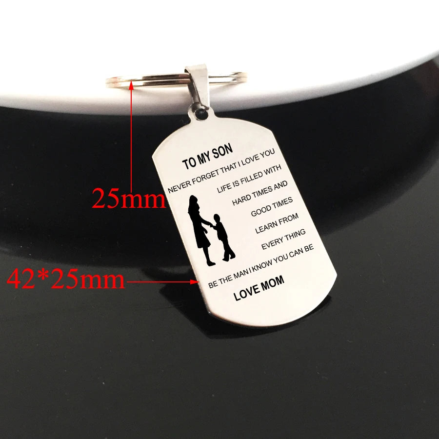 Engraved Keyring Jewelry Tag Stainless Keychain