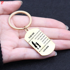 Engraved Keyring Jewelry Tag Stainless Keychain