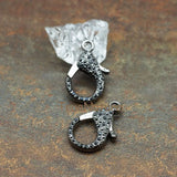 Zinc Alloy Lobster Clip Micro Pave Zircon Findings