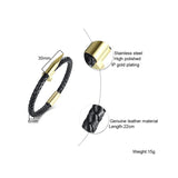 Stainless Steel Nail Leather Bracelet Magnetic Snap Bracelet