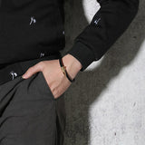 Stainless Steel Nail Leather Bracelet Magnetic Snap Bracelet