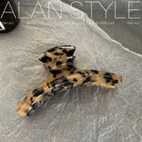 Leopard Print Hair Claw Large Grip Plate Hair Clip for Women