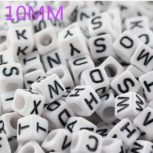 Acrylic Alphabet Letter Beads Cube Loose Plastic A-Z 10MM xyb001