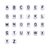 Acrylic Alphabet Letter Beads Cube Loose Plastic A-Z 10MM xyb001