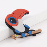 Acrylic Cartoon Parrot Bird Brooches for Women Men