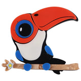 Acrylic Cartoon Parrot Bird Brooches for Women Men