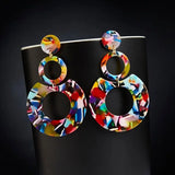 Acrylic Clip on Earrings Long Geometric Square Circle Ear Clips