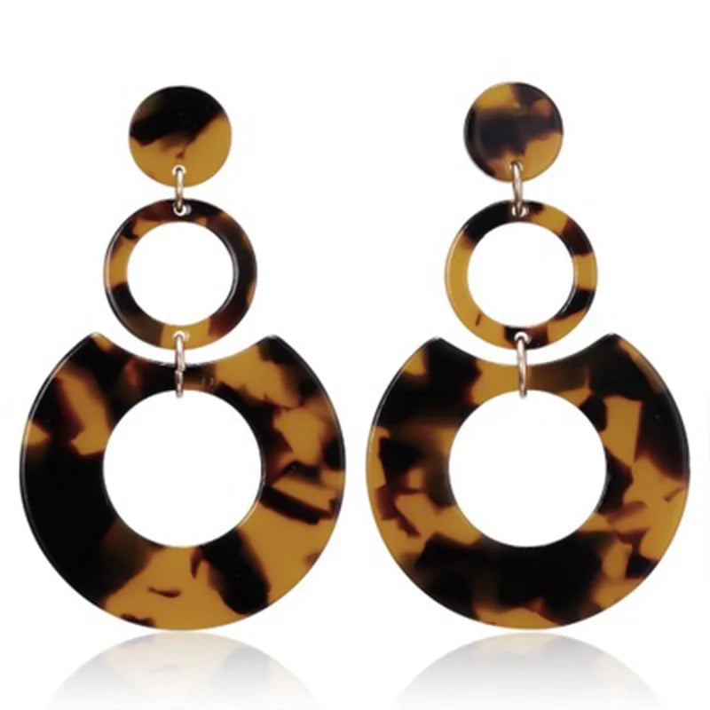 Acrylic Clip on Earrings Long Geometric Square Circle Ear Clips