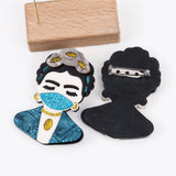 Acrylic Glitter Mask Lady Lapel Pins Brooches for Women