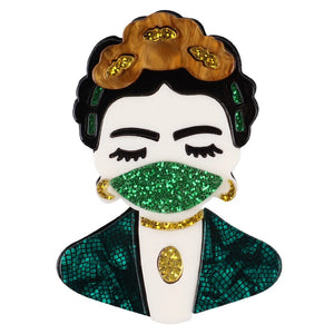 Acrylic Glitter Mask Lady Lapel Pins Brooches for Women