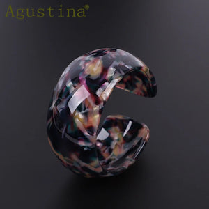 Leopard Resin Bracelet Colorful Bangle Cuff Charms Punk Jewelry