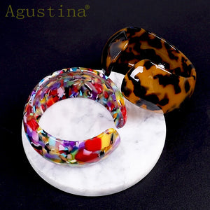 Leopard Resin Bracelet Colorful Bangle Cuff Charms Punk Jewelry