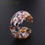 Leopard Resin Bracelet Colorful Bangle Cuff Charms Punk Jewelry