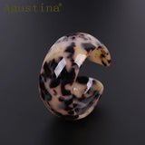 Leopard Resin Bracelet Colorful Bangle Cuff Charms Punk Jewelry