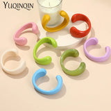 Colorful Acrylic Open Bangles with Charms Circle Bracelet