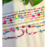 Bohemian Smiley Face Beaded Choker Necklace