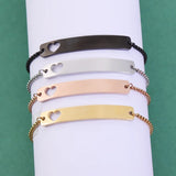 Personalized Name Bracelet Letter Heart Chain Adjustable Stainless Steel