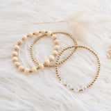 Adjustable Wooden Beaded 3pcs Bracelet Sets Personalized Name Jewelry