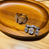 Adjustable Micro Pave CZ Stones Silver Big Ring For Women R-288