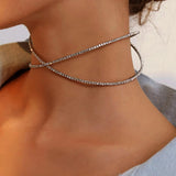 Adjustable Punk Alloy Collar Choker Necklaces for Women
