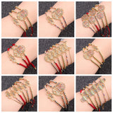 Adjustable Zircon Letter MAMA Bead Chain Bracelet Love Heart Bracelets