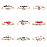 Adjustable Zircon Letter MAMA Bead Chain Bracelet