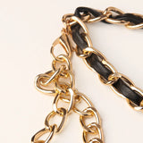 Metal Leather Braided Waist Chain Sweet Sexy Decorative Waist Chain BC1004