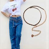 Metal Leather Braided Waist Chain Sweet Sexy Decorative Waist Chain BC1004