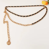 Metal Leather Braided Waist Chain Sweet Sexy Decorative Waist Chain BC1004