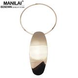 Alloy Geometric Choker Necklace Women Long Pendants Torques Statement Necklaces