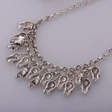 Punk Skull Choker Halloween Necklace Unisex Skull Heads Tassel Necklace