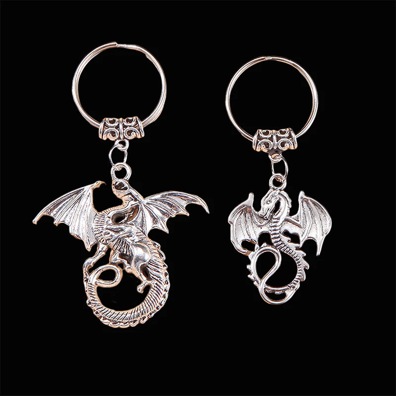 Vintage Dragon Pendant Keychain Retro Jewelry Bag Charms for Men