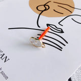 Alloy Pendant with Pearl Flower Stud Earring Necklace
