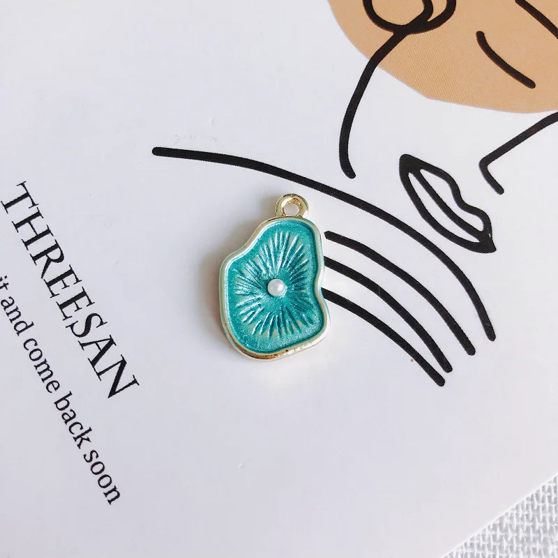 Alloy Pendant with Pearl Flower Stud Earring Necklace