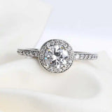 Silver Plated Ring Ladies Wedding Engagement Party Jewelry