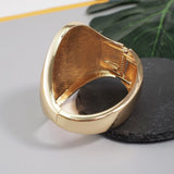 Alloy Smooth Surface Big Bangles Bracelets Punk Statement Cuff Bracelets