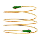 Golden Enamel Snake Big Bangles Bracelets for Women - Friendship Gift