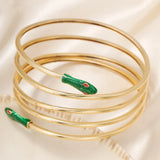 Golden Enamel Snake Big Bangles Bracelets for Women - Friendship Gift