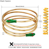 Golden Enamel Snake Big Bangles Bracelets for Women - Friendship Gift
