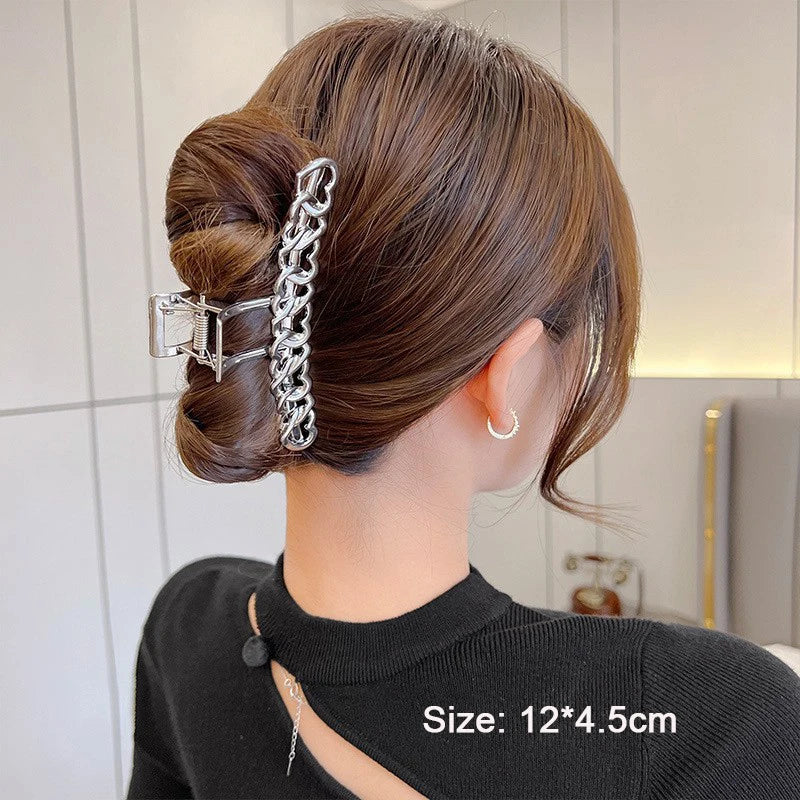 Zircon Heart Flower Pendant Hairpin Clip