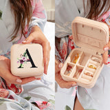 Alphabet Rose Flower Jewelry Boxes Portable Organizer Display
