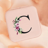 Alphabet Rose Flower Jewelry Boxes Portable Organizer Display