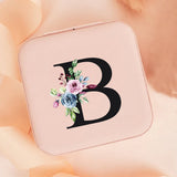 Alphabet Rose Flower Jewelry Boxes Portable Organizer Display
