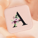 Alphabet Rose Flower Jewelry Boxes Portable Organizer Display