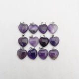 Amethysts Stone Heart Pendant Necklace for Jewelry Making 16MM